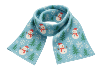 Scarf with a cheerful winter wonderland motif