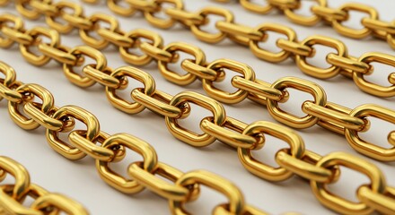 Fototapeta premium Gold chain links close up