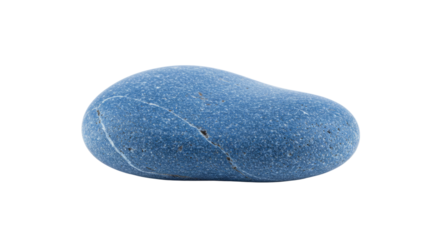 Smooth blue stone object isolated on white 3.