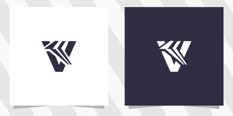 letter vk kv logo design vector
