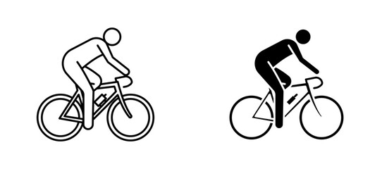 Bicycle rider icons set for apps and web.