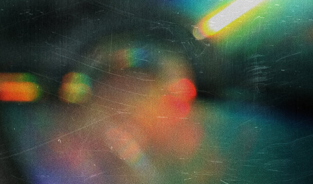 light leak overlay effect with blur orange light leaks and bokeh, retro grain noisy film distressed texture light leak flare on black background, retro film overlay