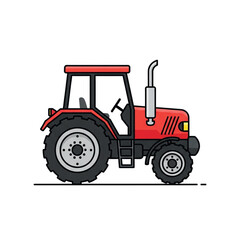 Obraz premium Red Tractor Illustration on White Background.