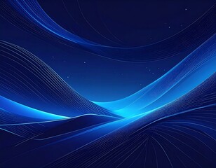 Abstract dark blue flowing lines