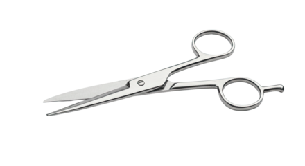 stainless steel hair cutting shears isolated.