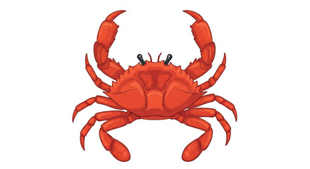 Red Crab Illustration with Claws Raised.