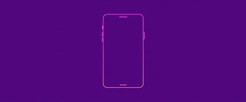 Modern smartphone outline icon, sleek minimalist design  Vector illustration of a cell phone screen frame silhouette,  border,  outline