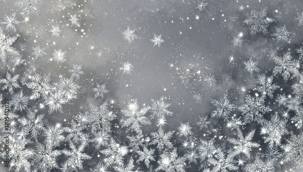 Poster winter snowflake background with sparkling effect