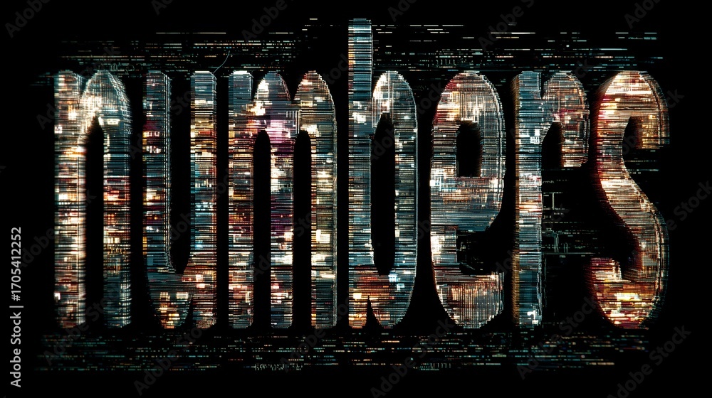 Aufkleber digital art of numbers with abstract background