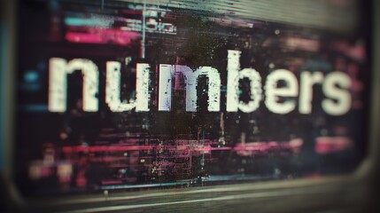 Close-Up of Digital Display Showing the Word Numbers