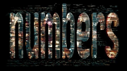 Digital Art of Numbers with Abstract Background