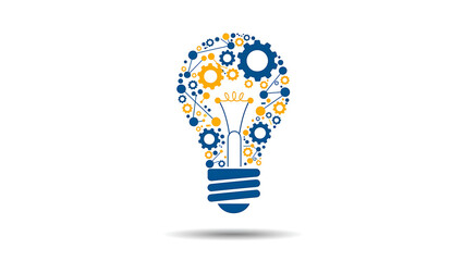 Innovation Lightbulb with Gears - Business Idea Vector Illustration