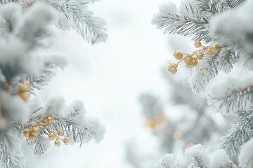Obraz premium White christmas background nature snow photography.
