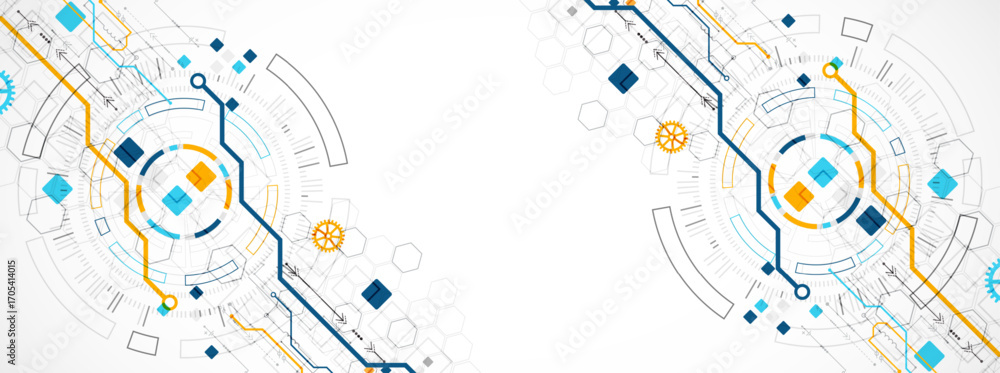Aufkleber abstract background. scientific and technological concept with the use of technical elements formed 