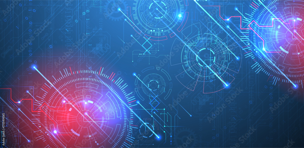 Aufkleber abstract background. scientific and technological concept with the use of technical elements formed 