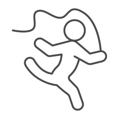 Athlete woman thin line icon, summer sport concept. Vector graphics. Gymnast woman, dancing sign on white background, outline style icon for mobile or web design.