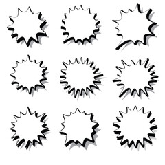 Cartoon speech bubble illustration with clean shapes, perfect for comics and playful graphic projects