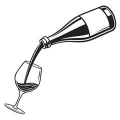 wine bottle and glass