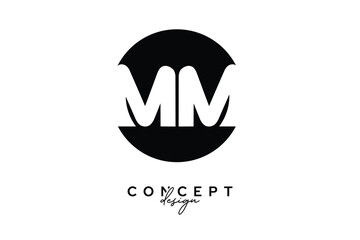Obraz premium MM Creative Negative Space Circle Monogram Logo Design
