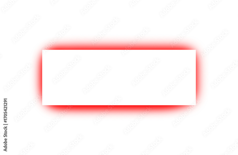Poster glowing red rectangle frame on transparent backdrop for modern design. neon light effect border with