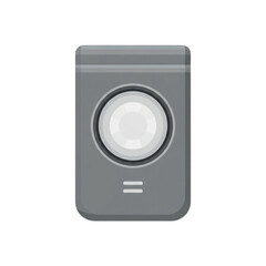 Modern gray speaker with a circular speaker cone.