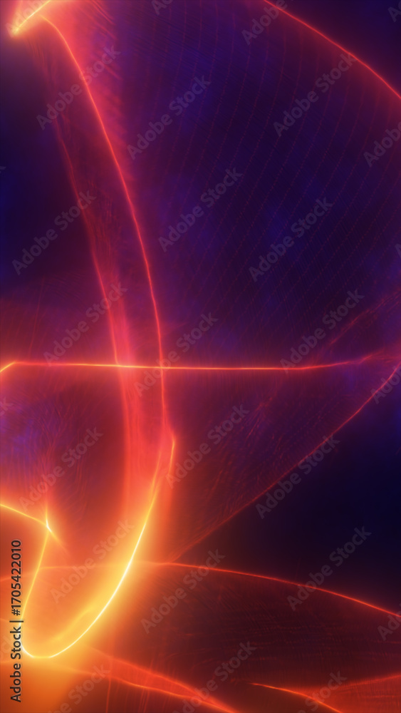 Poster abstract red glowing plasma waves flowing in dynamic futuristic motion
