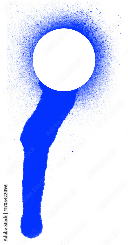 Poster dynamic blue paint drip circle on transparent background a modern artistic element for creative desi