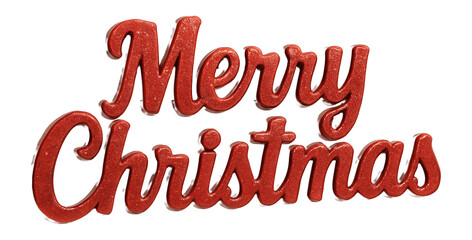 "Merry Christmas" in festive red with glitter overlay
