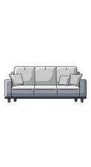 Modern Gray Sofa with Cushions.