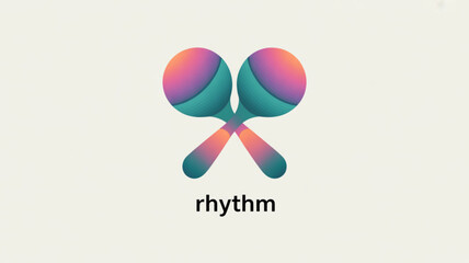 Illustration of two maracas crossed over each other, representing rhythm and music vector graphic design