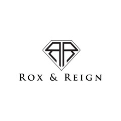 Fototapeta premium Elegant Rox and Reign Logo Design Diamond Symbol with Black Font Luxury Branding Fashion Jewelry Business Minimalist Style Design Contemporary Aesthetic Brand Identity