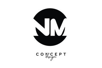 NM Creative Negative Space Circle Monogram Logo Design