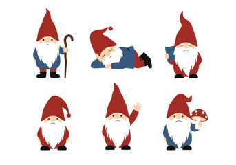 Charming garden gnomes featuring different poses and activities for outdoor decoration