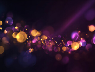 Purple and Gold Bokeh Lights – AI Generative