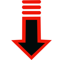 down arrow icon on white background	
