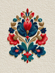 Colorful Folk Art Floral Vector – AI Generative