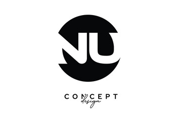 NU Creative Negative Space Circle Monogram Logo Design