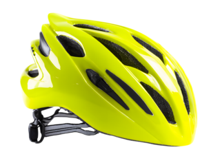 Bright yellow cycling helmet for safety and visibility