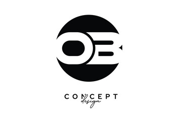 OB Creative Negative Space Circle Monogram Logo Design