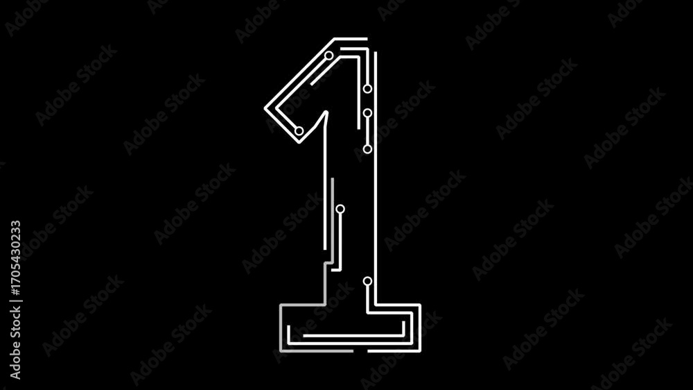 Poster digital number animated