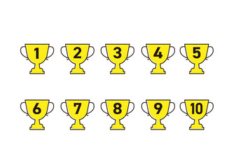 Winner cup icon set