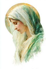 Blessed Mother Side Profile AI Generative