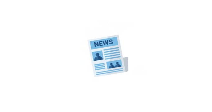 Animated newspaper icon for journalism Ideal for media designs news themes information branding reporting promotions and editorial graphics.