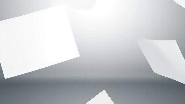 White blank paper sheets flying in the air as a concept for business documents and corporate data