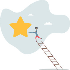 ladder of success or aspiration to achieve business goal.about a man and his life.