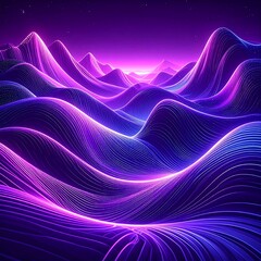 Abstract glowing mountains