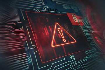 Cyber Security Attack Alert Warning Concept