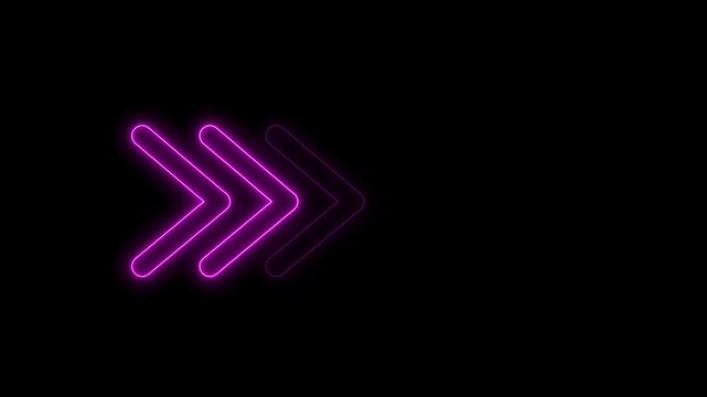 neon right-directional arrow loop animation.