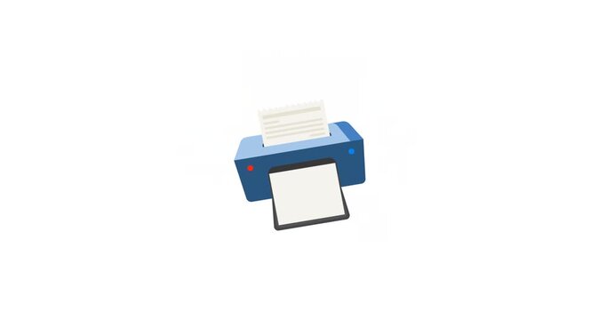 Animated printer icon for printing Ideal for office designs document themes tech branding print promotions and device graphics.