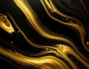 Abstract gold and black marble design